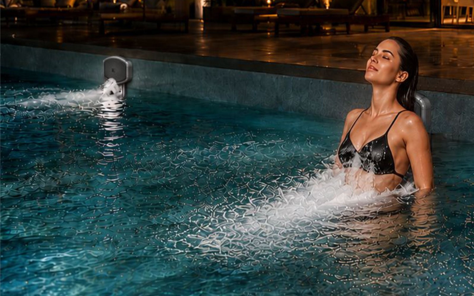 Hidromassagem Hblue em piscina residencial
