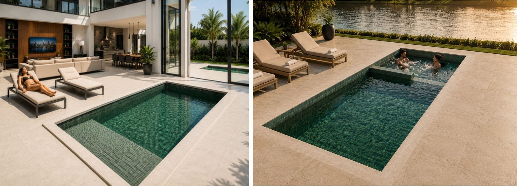 Projetos de piscinas regulares a pronta entrega